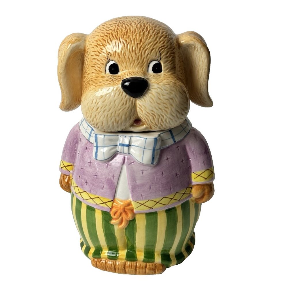 Vintage Puppy Dog Cookie Jar Ceramic